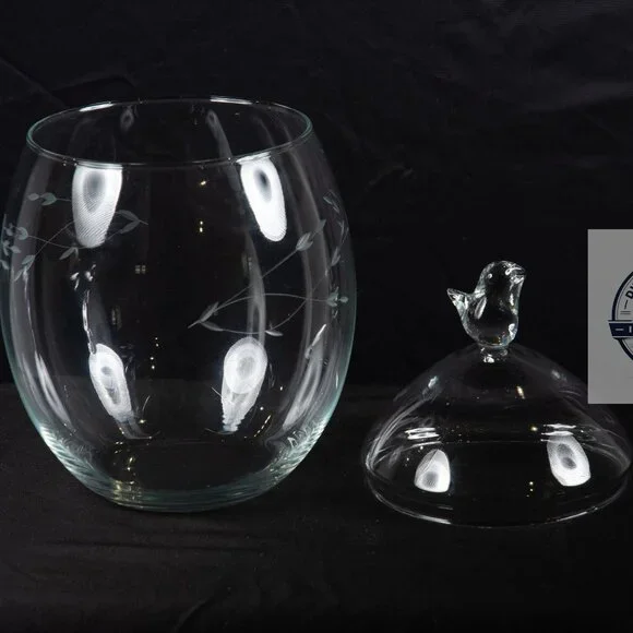 Vintage Crystal Egg Candy Dish Bird Lid Easter Trinket Box w/ Box - Picture 3 of 3